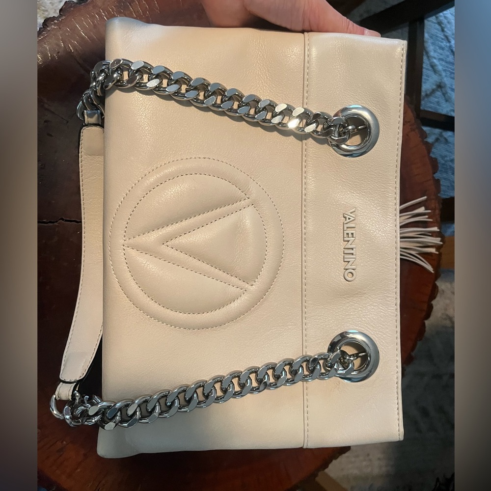 Lightly used Valentino cream leather Kali shoulder bag